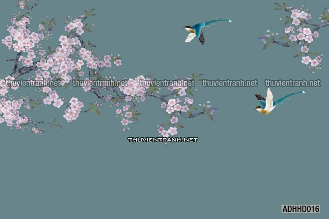 Tranh hoa đào, hoa mộc lan, phong cách trang trí Trung Quốc, Indochiserrie - Kết quả tìm kiếm tranh tường