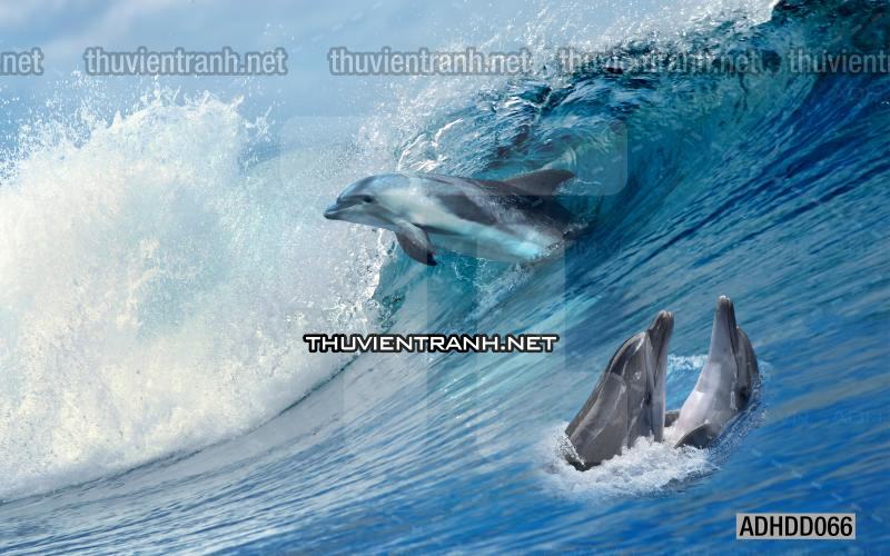 Tranh 3D cảnh dưới đáy Đại Dương xanh, tranh dán tường trang trí sinh vật Biển - Tranh tường chất lượng cao