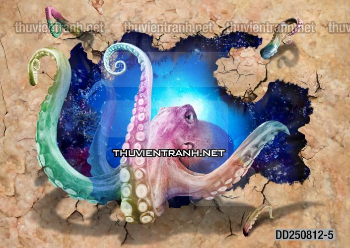 Tranh 3D cảnh dưới đáy Đại Dương xanh, tranh dán tường trang trí sinh vật Biển - Tranh tường liên quan