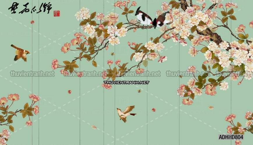 Hoa Đào, Hoa Mộc Lan, phong cách trang trí Chinoiserier, Tranh vẽ hoa Trung Quốc - Kết quả tìm kiếm tranh tường