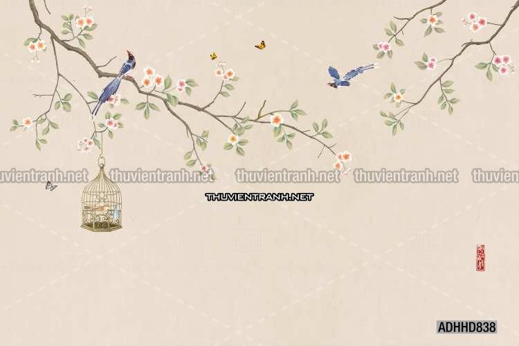 Hoa Đào, Hoa Mộc Lan, phong cách trang trí Chinoiserier, Tranh vẽ hoa Trung Quốc - Kết quả tìm kiếm tranh tường
