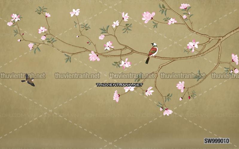 Hoa Đào, Hoa Mộc Lan, phong cách trang trí Chinoiserier, Tranh vẽ hoa Trung Quốc - Kết quả tìm kiếm tranh tường