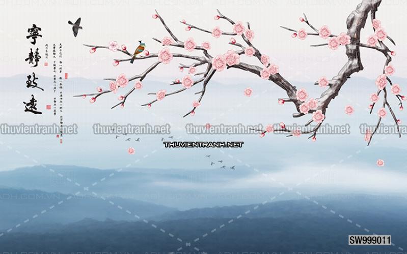Hoa Đào, Hoa Mộc Lan, phong cách trang trí Chinoiserier, Tranh vẽ hoa Trung Quốc - Kết quả tìm kiếm tranh tường