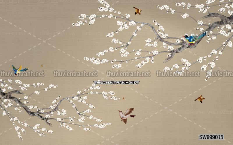 Hoa Đào, Hoa Mộc Lan, phong cách trang trí Chinoiserier, Tranh vẽ hoa Trung Quốc - Kết quả tìm kiếm tranh tường