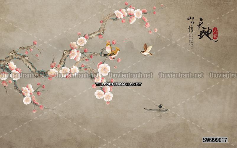 Hoa Đào, Hoa Mộc Lan, phong cách trang trí Chinoiserier, Tranh vẽ hoa Trung Quốc - Kết quả tìm kiếm tranh tường