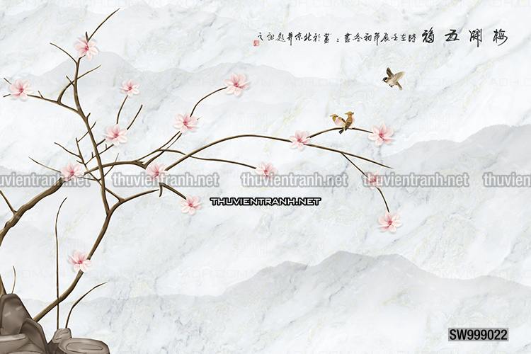 Hoa Đào, Hoa Mộc Lan, phong cách trang trí Chinoiserier, Tranh vẽ hoa Trung Quốc - Kết quả tìm kiếm tranh tường