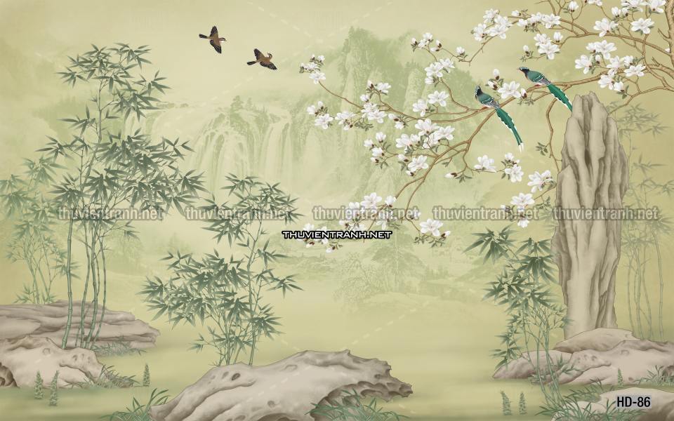 Hoa Đào, Hoa Mộc Lan, phong cách trang trí Chinoiserier, Tranh vẽ hoa Trung Quốc - Kết quả tìm kiếm tranh tường