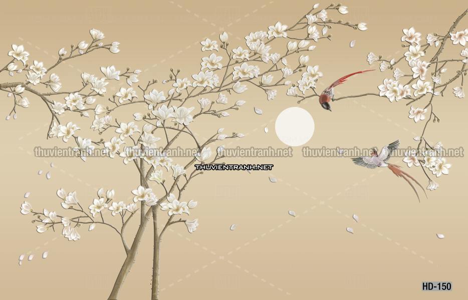 Hoa Đào, Hoa Mộc Lan, phong cách trang trí Chinoiserier, Tranh vẽ hoa Trung Quốc - Kết quả tìm kiếm tranh tường