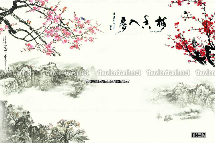 : Tranh trang trí, tranh vẽ phong Cách Thủy mặc - Tranh tường chất lượng cao