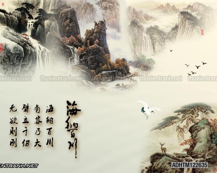 Tranh trang trí, tranh vẽ phong Cách Thủy mặc - Tranh tường chất lượng cao