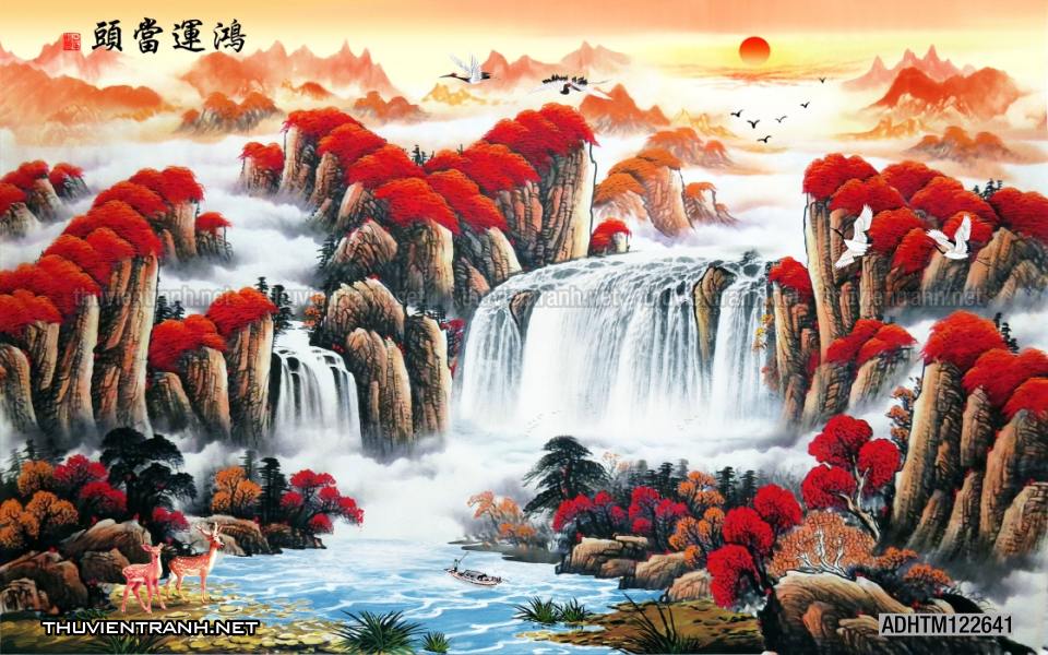 Tranh trang trí, tranh vẽ phong Cách Thủy mặc - Tranh tường chất lượng cao