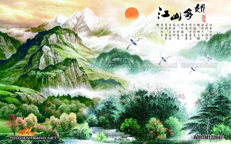 Tranh trang trí, tranh vẽ phong Cách Thủy mặc - Tranh tường chất lượng cao