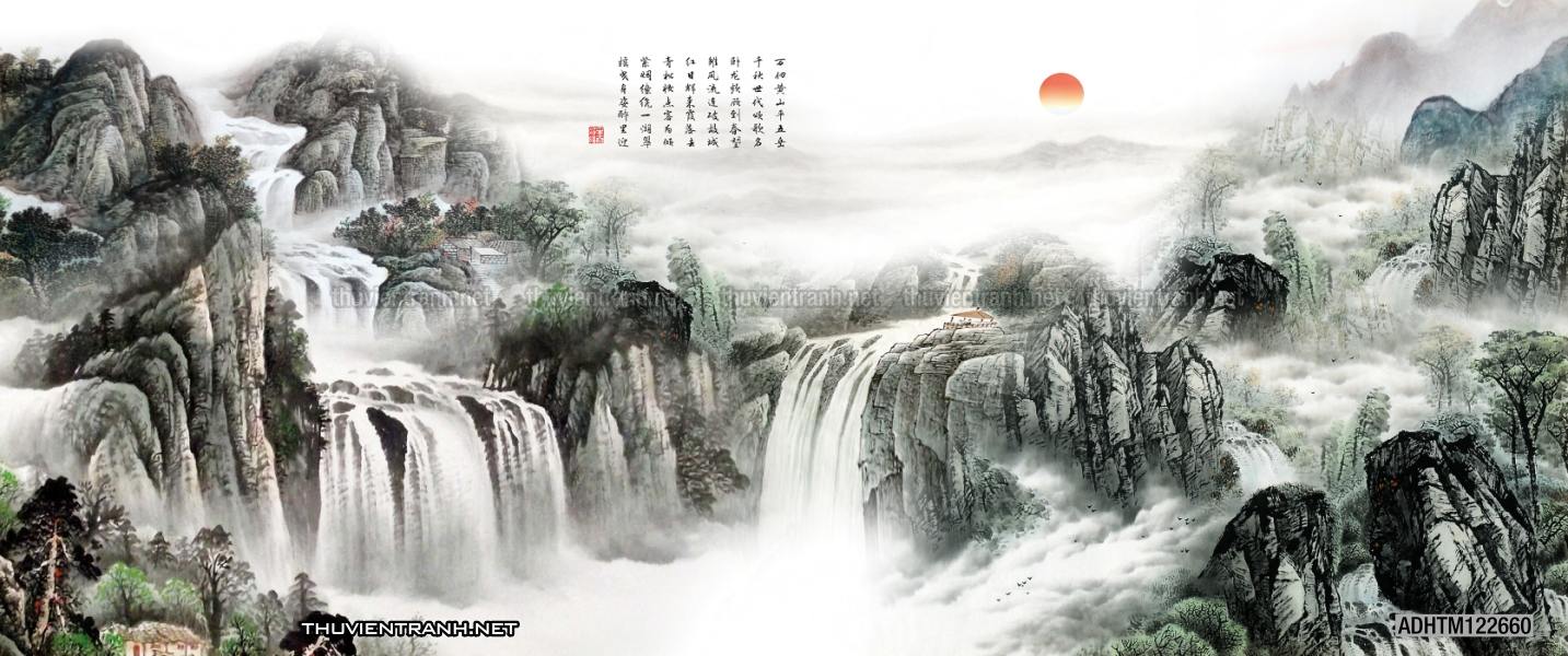 Tranh trang trí, tranh vẽ phong Cách Thủy mặc - Tranh tường chất lượng cao