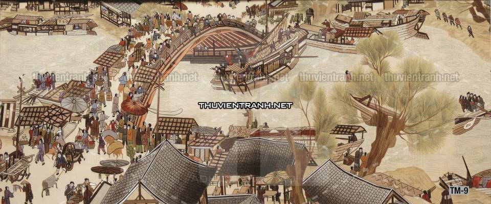 Tranh phong cảnh vẽ tay Trung Quốc, Thủy mặc, Màu nước, Tranh khổ rộng, tranh sơn thủy - Tranh tường chất lượng cao