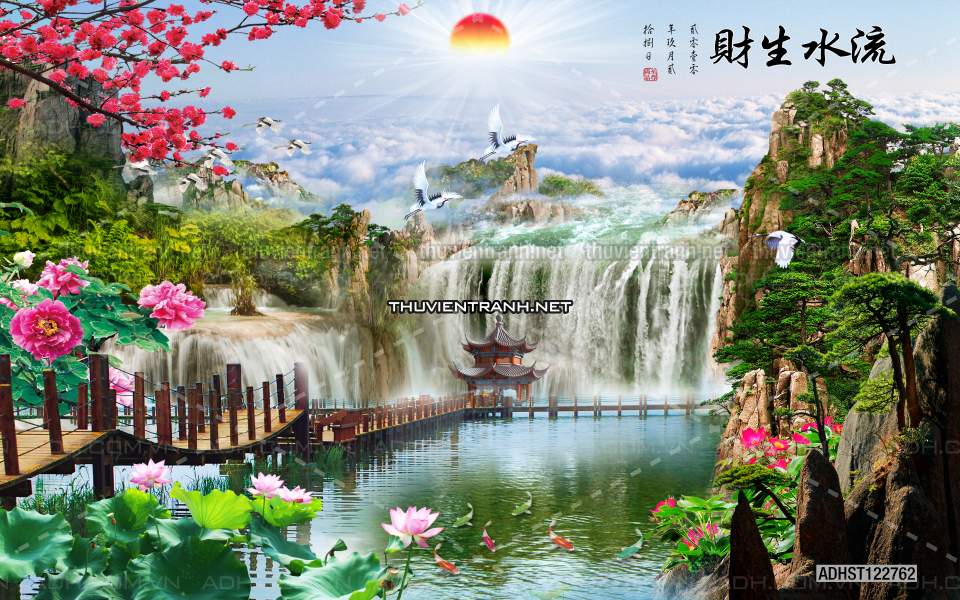 TRANH SƠN THỦY HỮU TÌNH, TRANH PHONG CẢNH SÔNG NÚI, TRUNG QUỐC - Tranh tường chất lượng cao