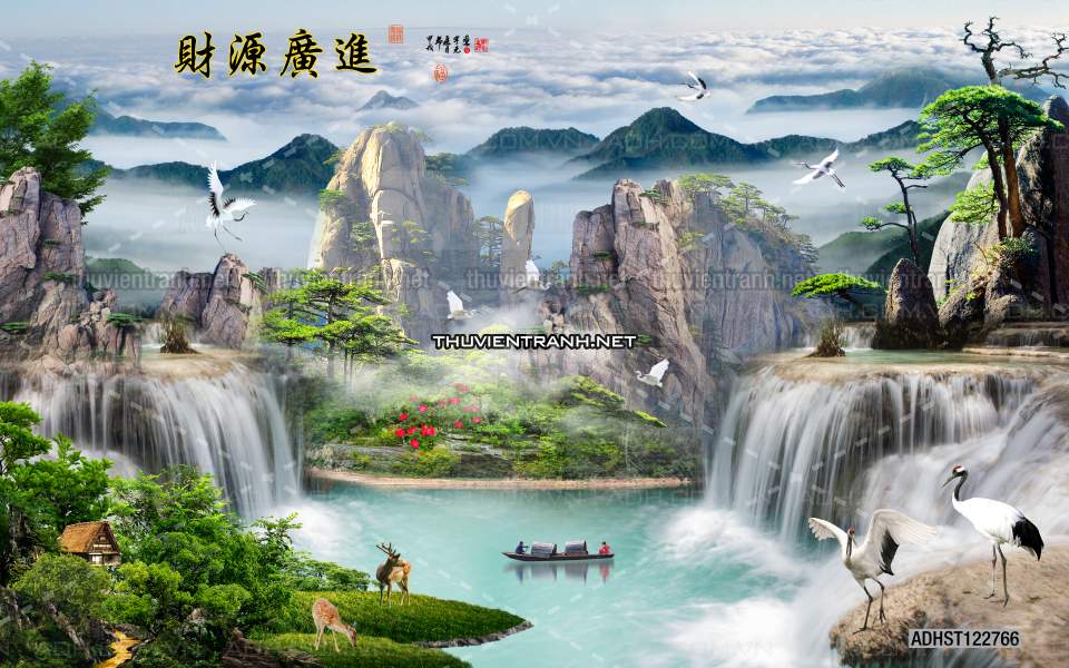 TRANH SƠN THỦY HỮU TÌNH, TRANH PHONG CẢNH SÔNG NÚI, TRUNG QUỐC - Tranh tường chất lượng cao