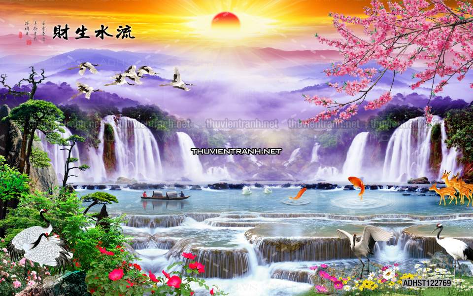 TRANH SƠN THỦY HỮU TÌNH, TRANH PHONG CẢNH SÔNG NÚI, TRUNG QUỐC - Tranh tường chất lượng cao