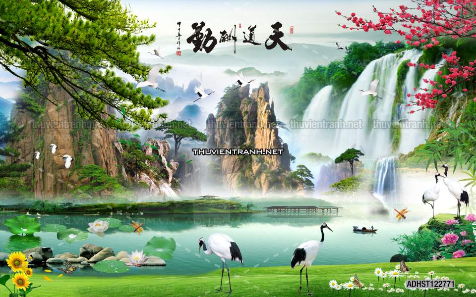 TRANH SƠN THỦY HỮU TÌNH, TRANH PHONG CẢNH SÔNG NÚI, TRUNG QUỐC - Tranh tường chất lượng cao