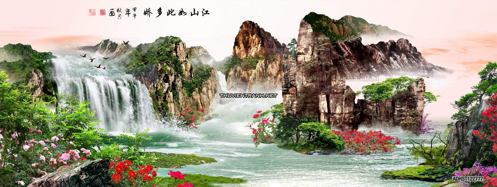 TRANH SƠN THỦY HỮU TÌNH, TRANH PHONG CẢNH SÔNG NÚI, TRUNG QUỐC - Tranh tường chất lượng cao