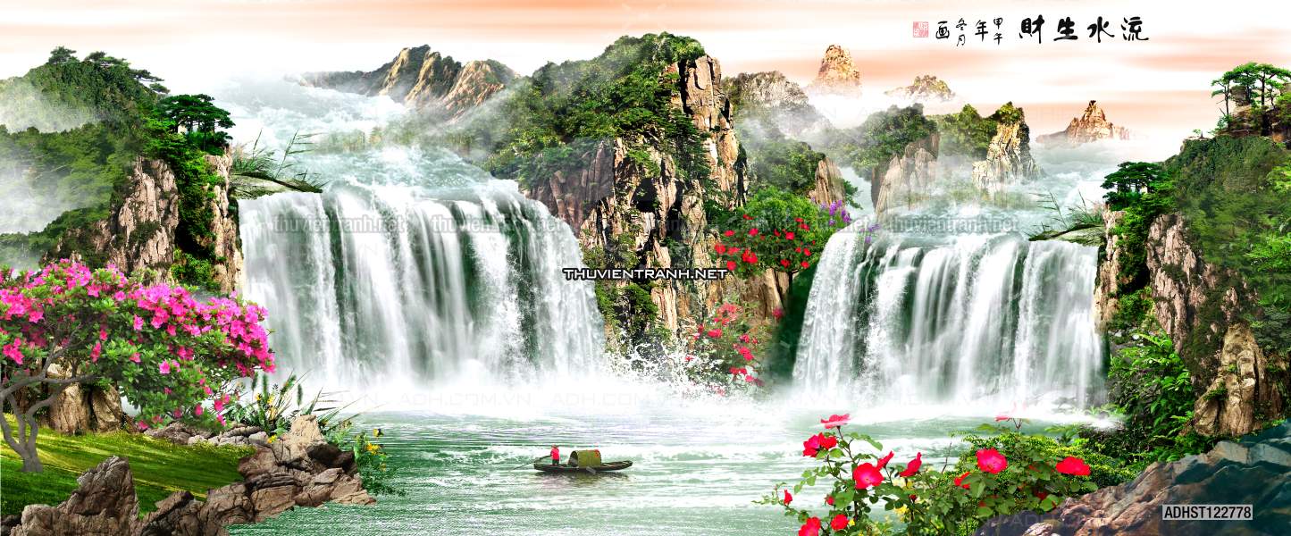 TRANH SƠN THỦY HỮU TÌNH, TRANH PHONG CẢNH SÔNG NÚI, TRUNG QUỐC - Tranh tường chất lượng cao
