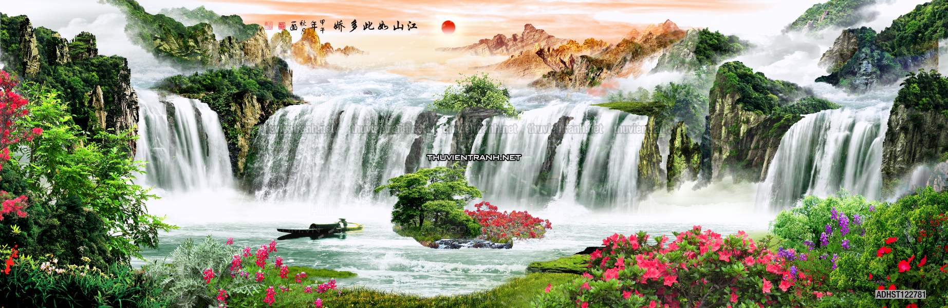 TRANH SƠN THỦY HỮU TÌNH, TRANH PHONG CẢNH SÔNG NÚI, TRUNG QUỐC - Tranh tường chất lượng cao