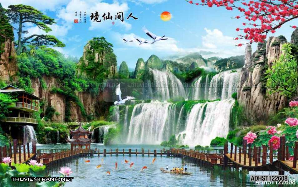 TRANH SƠN THỦY HỮU TÌNH, TRANH PHONG CẢNH SÔNG NÚI, TRUNG QUỐC - Tranh tường chất lượng cao