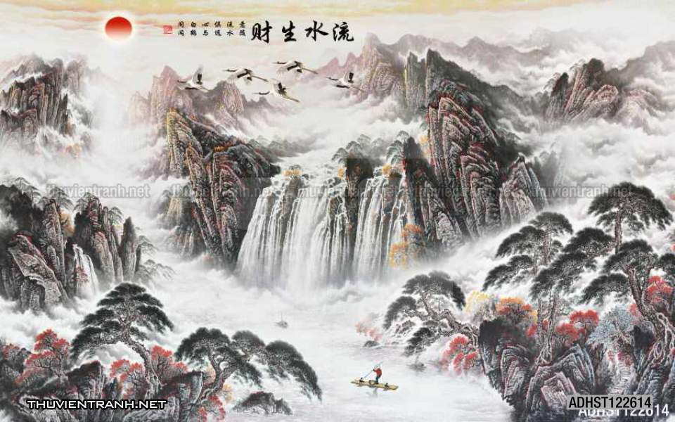 TRANH SƠN THỦY HỮU TÌNH, TRANH PHONG CẢNH SÔNG NÚI, TRUNG QUỐC - Tranh tường chất lượng cao