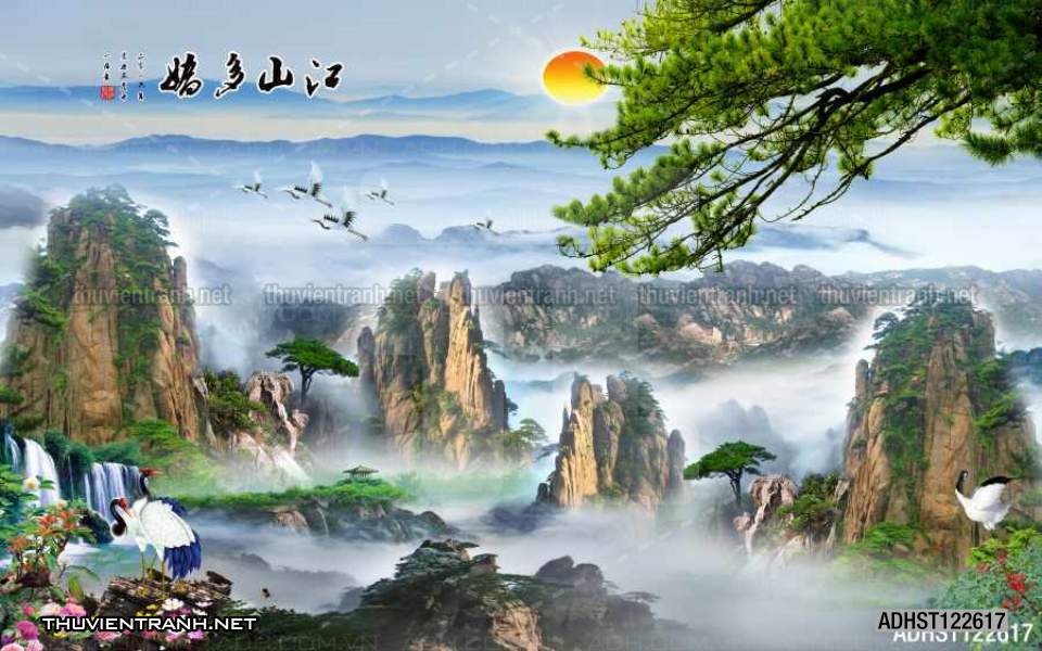 TRANH SƠN THỦY HỮU TÌNH, TRANH PHONG CẢNH SÔNG NÚI, TRUNG QUỐC - Tranh tường chất lượng cao