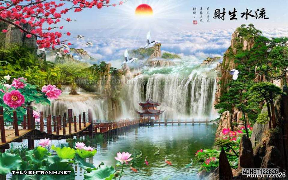 TRANH SƠN THỦY HỮU TÌNH, TRANH PHONG CẢNH SÔNG NÚI, TRUNG QUỐC - Tranh tường chất lượng cao