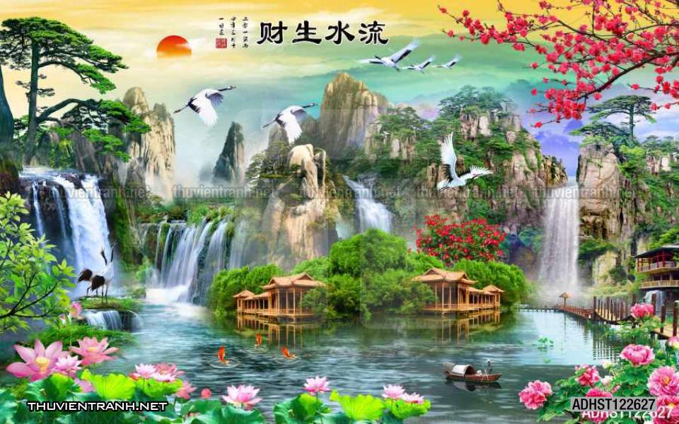 TRANH SƠN THỦY HỮU TÌNH, TRANH PHONG CẢNH SÔNG NÚI, TRUNG QUỐC - Tranh tường chất lượng cao