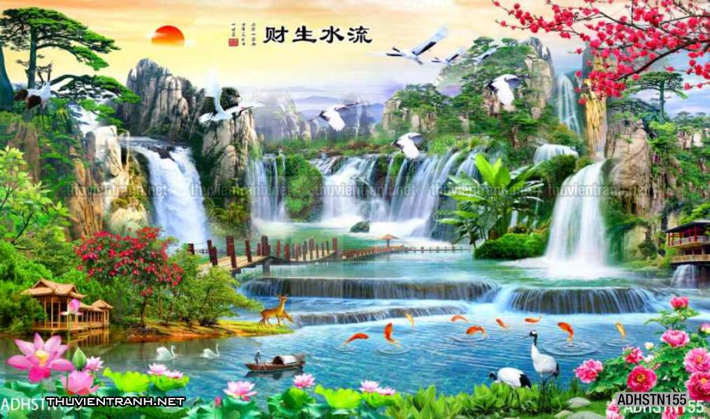TRANH SƠN THỦY HỮU TÌNH, TRANH PHONG CẢNH SÔNG NÚI, TRUNG QUỐC - Tranh tường chất lượng cao