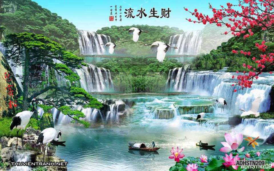 TRANH SƠN THỦY HỮU TÌNH, TRANH PHONG CẢNH SÔNG NÚI, TRUNG QUỐC - Tranh tường chất lượng cao