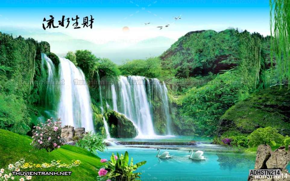 TRANH SƠN THỦY HỮU TÌNH, TRANH PHONG CẢNH SÔNG NÚI, TRUNG QUỐC - Tranh tường chất lượng cao