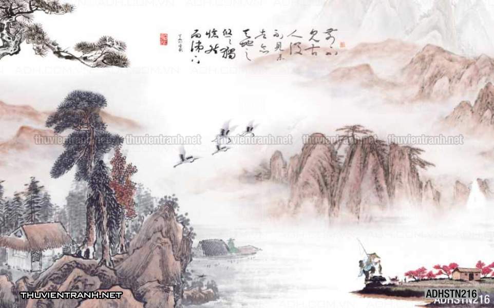 TRANH SƠN THỦY HỮU TÌNH, TRANH PHONG CẢNH SÔNG NÚI, TRUNG QUỐC - Tranh tường chất lượng cao