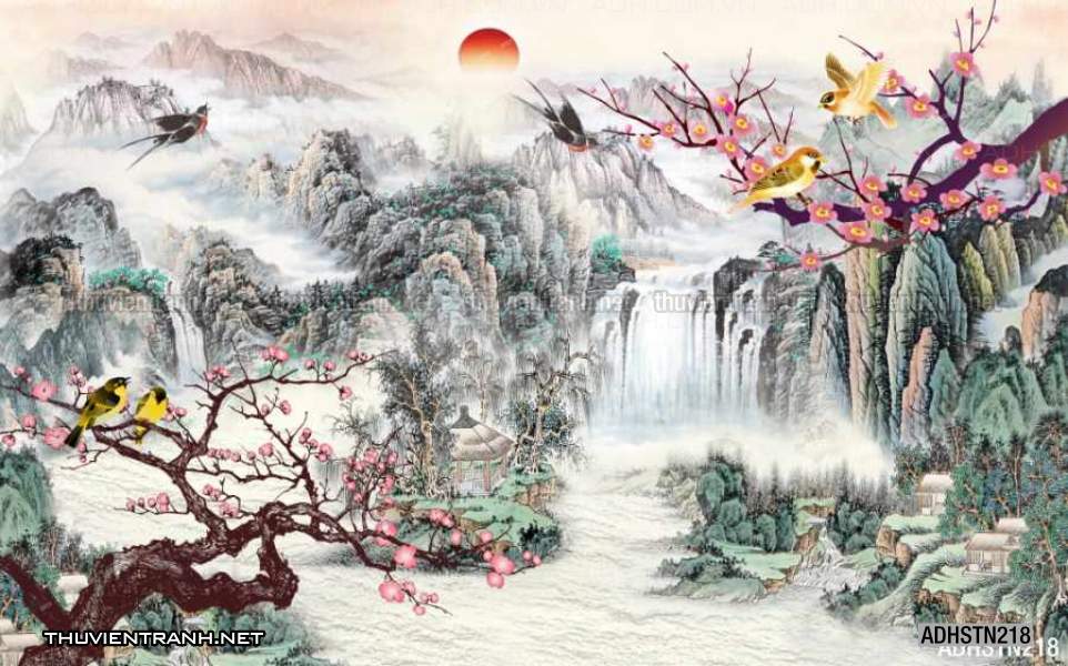 TRANH SƠN THỦY HỮU TÌNH, TRANH PHONG CẢNH SÔNG NÚI, TRUNG QUỐC - Tranh tường chất lượng cao