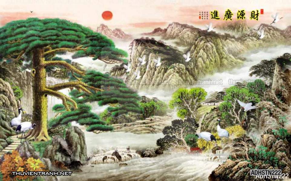 TRANH SƠN THỦY HỮU TÌNH, TRANH PHONG CẢNH SÔNG NÚI, TRUNG QUỐC - Tranh tường chất lượng cao