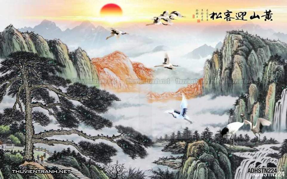 TRANH SƠN THỦY HỮU TÌNH, TRANH PHONG CẢNH SÔNG NÚI, TRUNG QUỐC - Tranh tường chất lượng cao
