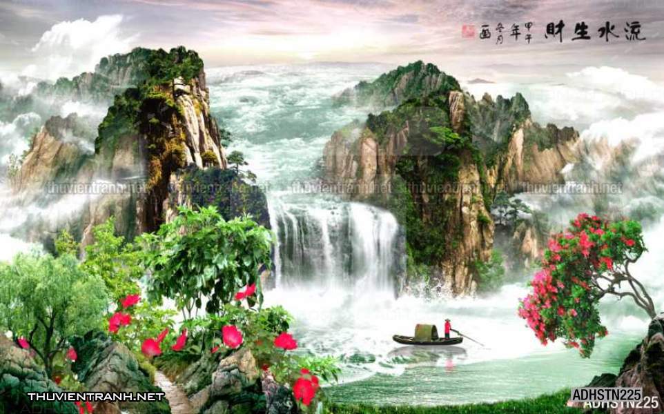 TRANH SƠN THỦY HỮU TÌNH, TRANH PHONG CẢNH SÔNG NÚI, TRUNG QUỐC - Tranh tường chất lượng cao