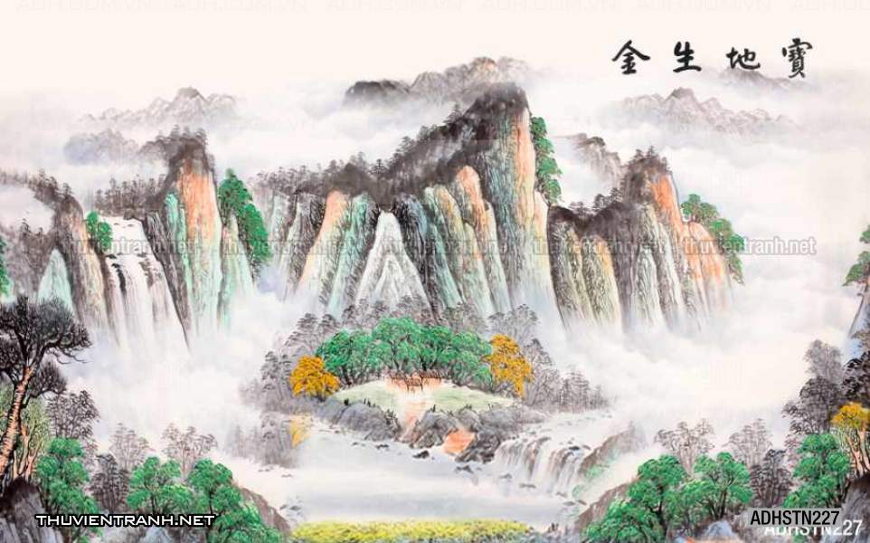 TRANH SƠN THỦY HỮU TÌNH, TRANH PHONG CẢNH SÔNG NÚI, TRUNG QUỐC - Tranh tường chất lượng cao