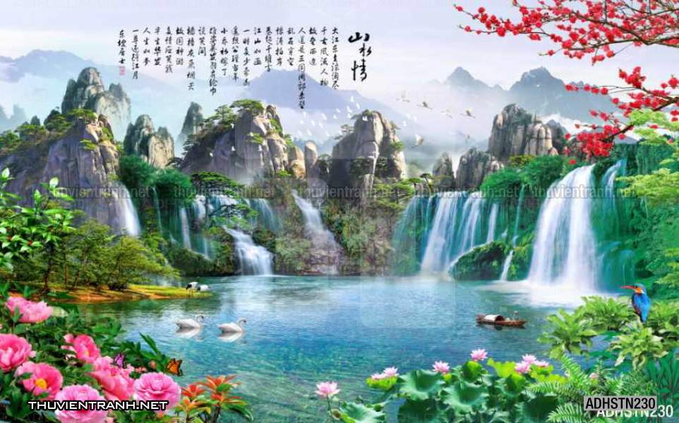 TRANH SƠN THỦY HỮU TÌNH, TRANH PHONG CẢNH SÔNG NÚI, TRUNG QUỐC - Tranh tường chất lượng cao