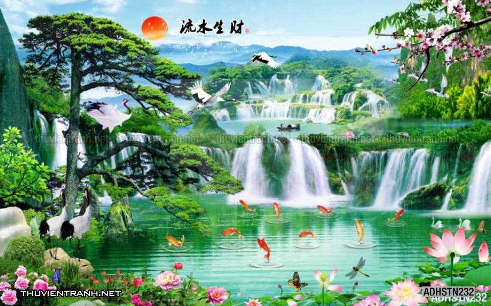 TRANH SƠN THỦY HỮU TÌNH, TRANH PHONG CẢNH SÔNG NÚI, TRUNG QUỐC - Tranh tường chất lượng cao