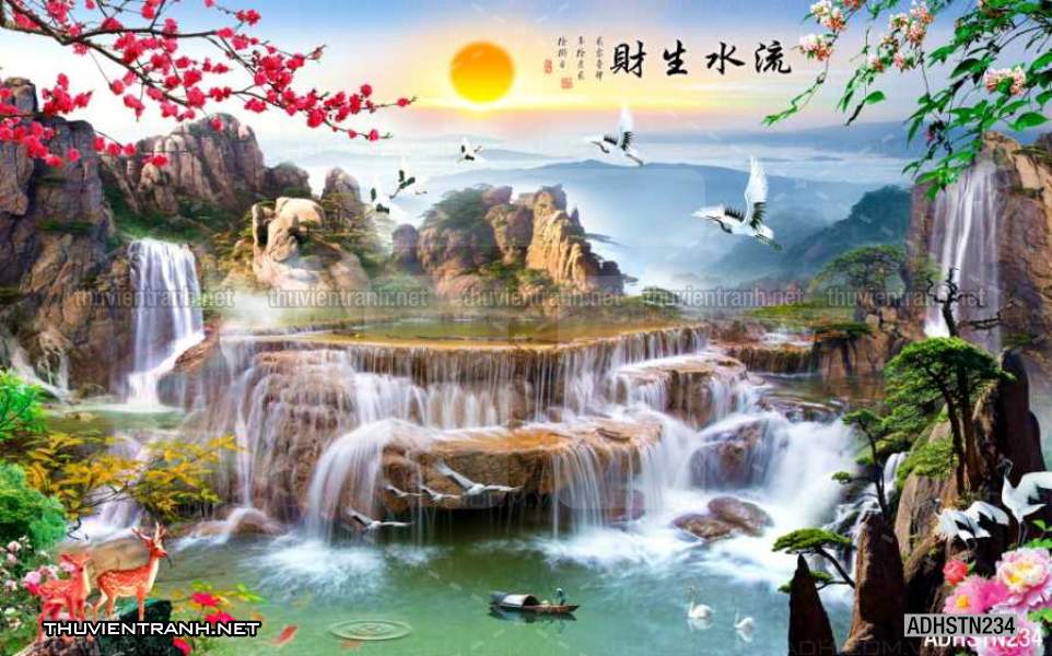 TRANH SƠN THỦY HỮU TÌNH, TRANH PHONG CẢNH SÔNG NÚI, TRUNG QUỐC - Tranh tường chất lượng cao
