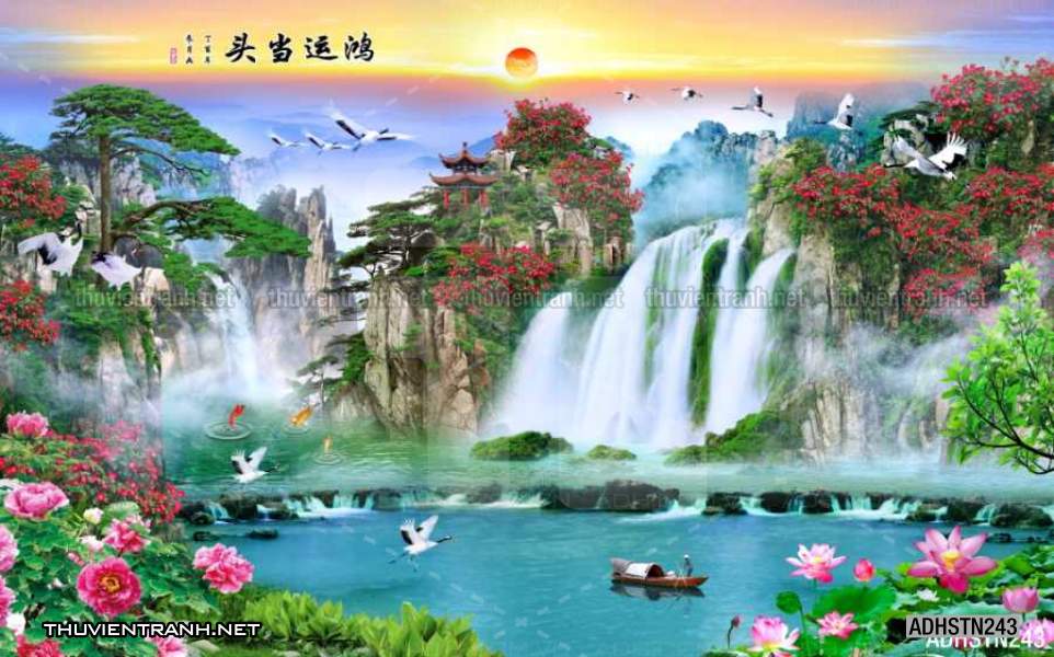 TRANH SƠN THỦY HỮU TÌNH, TRANH PHONG CẢNH SÔNG NÚI, TRUNG QUỐC - Tranh tường chất lượng cao