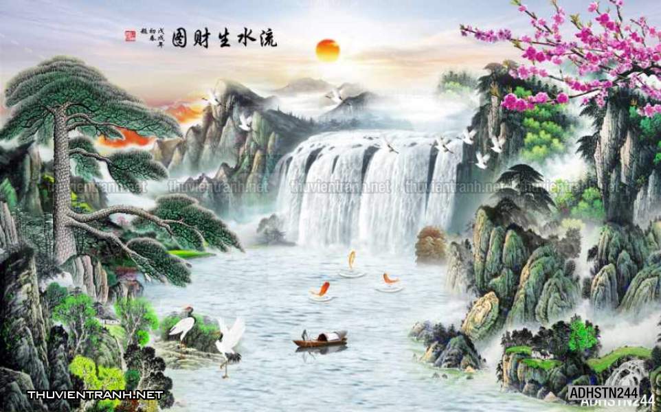 TRANH SƠN THỦY HỮU TÌNH, TRANH PHONG CẢNH SÔNG NÚI, TRUNG QUỐC - Tranh tường chất lượng cao