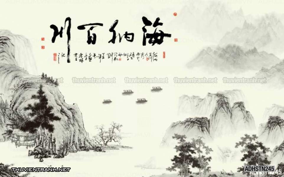 TRANH SƠN THỦY HỮU TÌNH, TRANH PHONG CẢNH SÔNG NÚI, TRUNG QUỐC - Tranh tường chất lượng cao