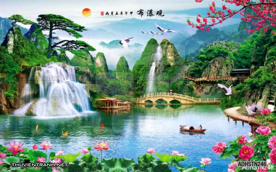 TRANH SƠN THỦY HỮU TÌNH, TRANH PHONG CẢNH SÔNG NÚI, TRUNG QUỐC - Tranh tường chất lượng cao