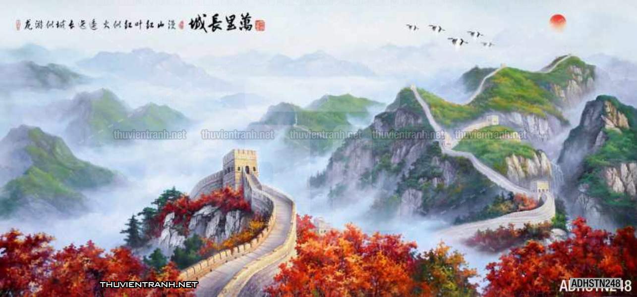 TRANH SƠN THỦY HỮU TÌNH, TRANH PHONG CẢNH SÔNG NÚI, TRUNG QUỐC - Tranh tường chất lượng cao