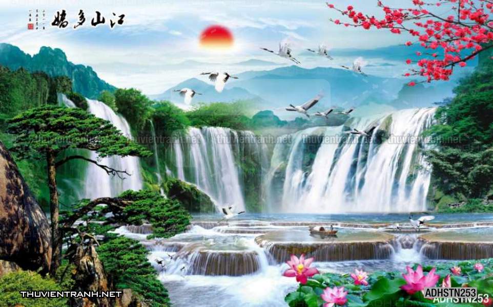 TRANH SƠN THỦY HỮU TÌNH, TRANH PHONG CẢNH SÔNG NÚI, TRUNG QUỐC - Tranh tường chất lượng cao