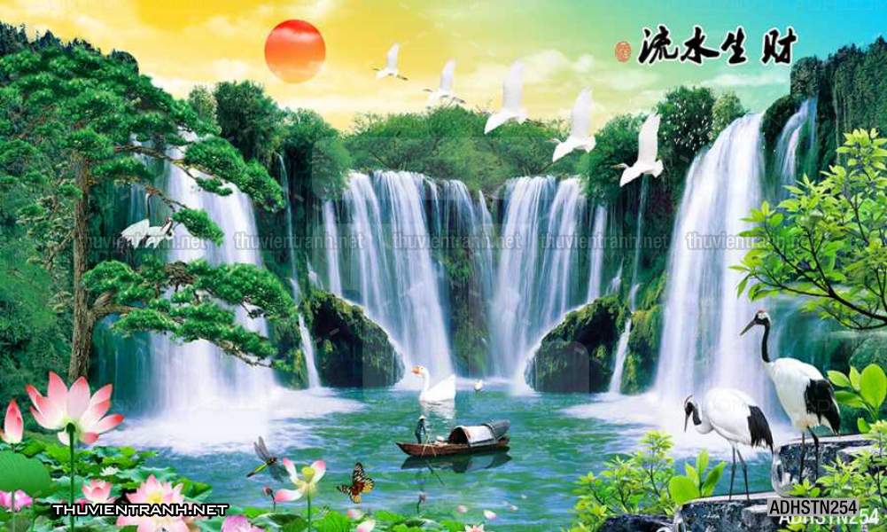 TRANH SƠN THỦY HỮU TÌNH, TRANH PHONG CẢNH SÔNG NÚI, TRUNG QUỐC - Tranh tường chất lượng cao