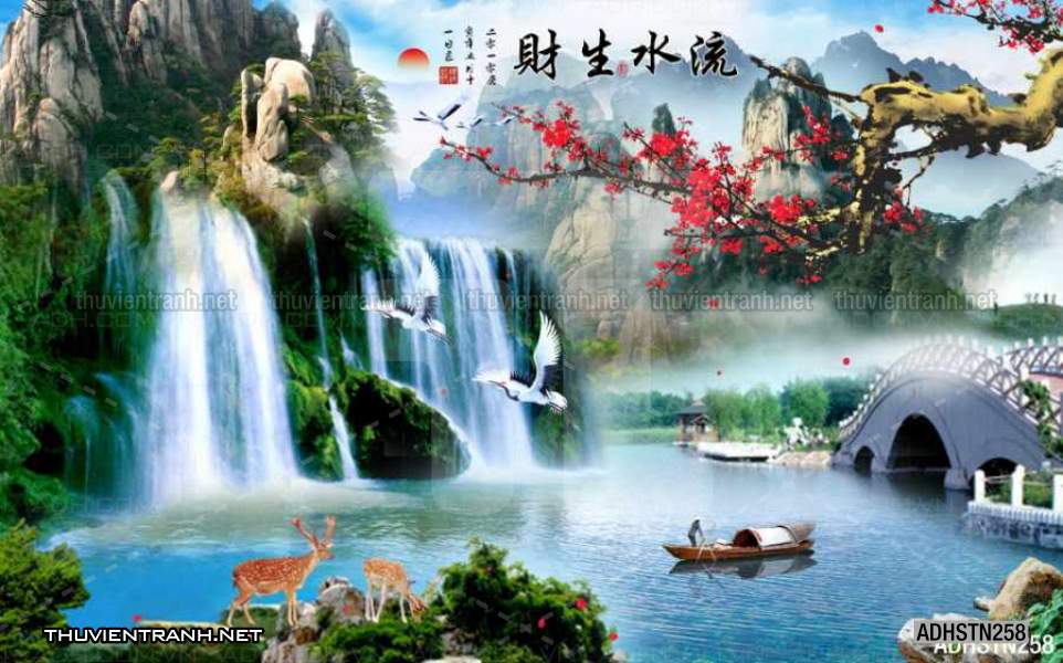 TRANH SƠN THỦY HỮU TÌNH, TRANH PHONG CẢNH SÔNG NÚI, TRUNG QUỐC - Tranh tường chất lượng cao